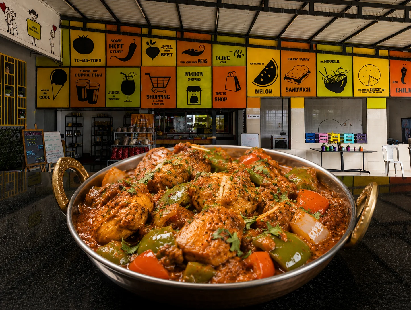 Chicken Kadhai - Non-Veg dish at The Farmer's Kitchen Shirwal